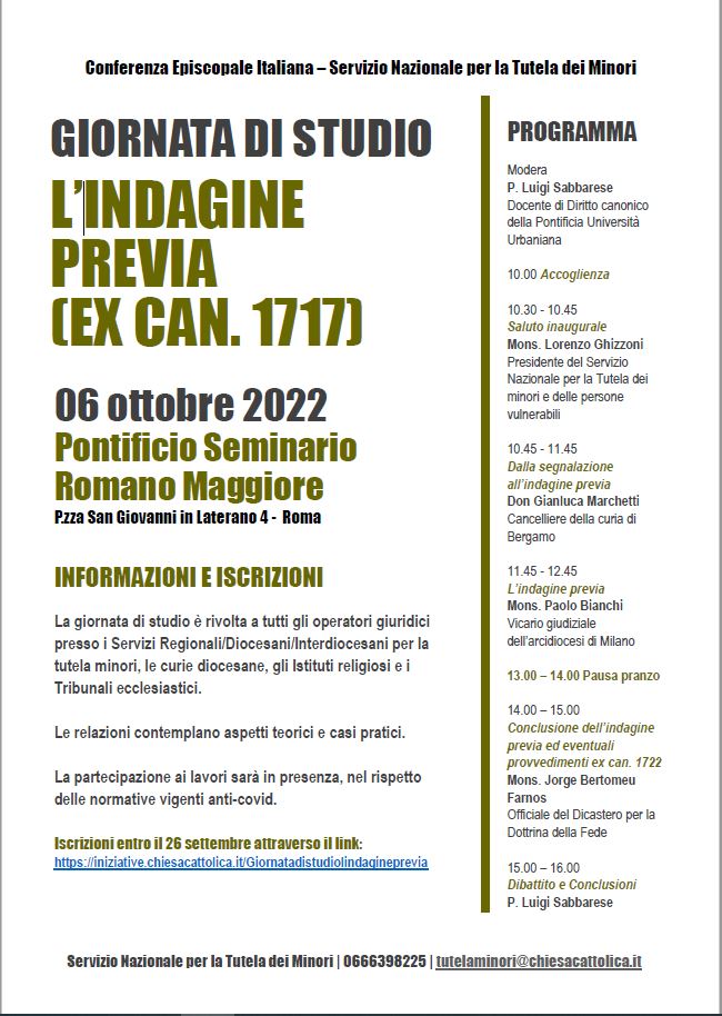 Programma indagine previa