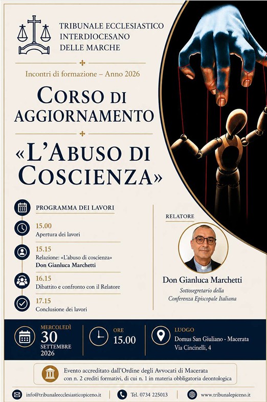 Corso di aggiornamento marche abuso di coscienza settembre 2026